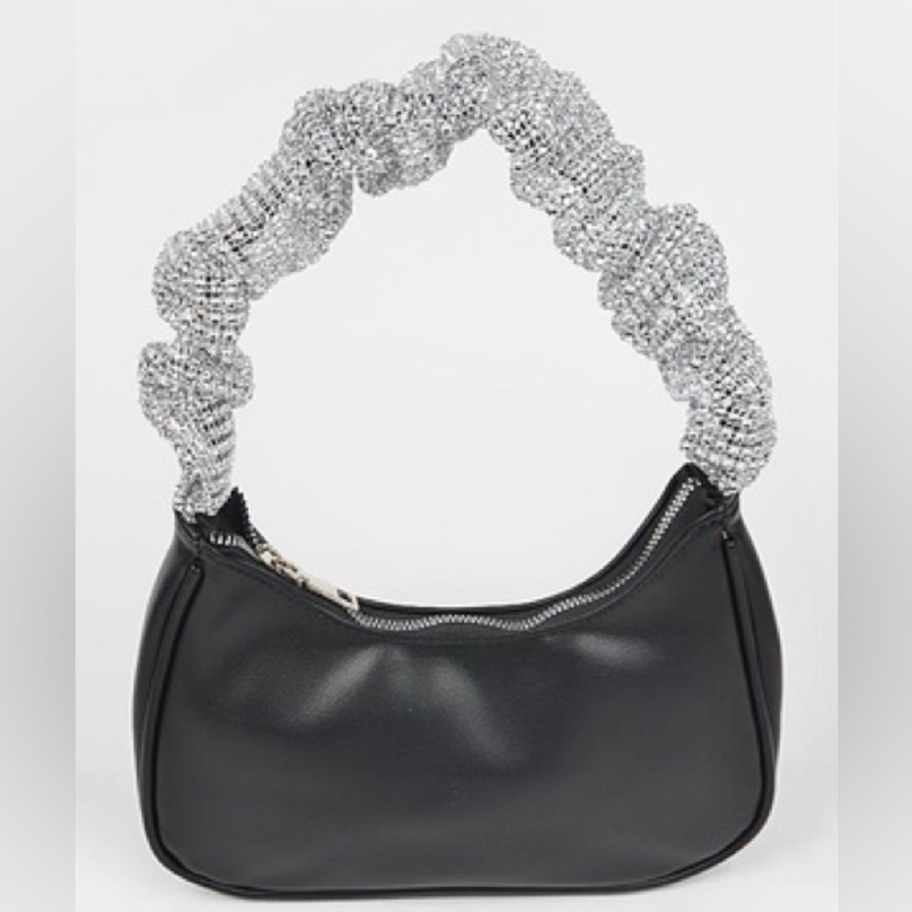 ($8 or Free with additional purchase)Black Handbag with Silver handle